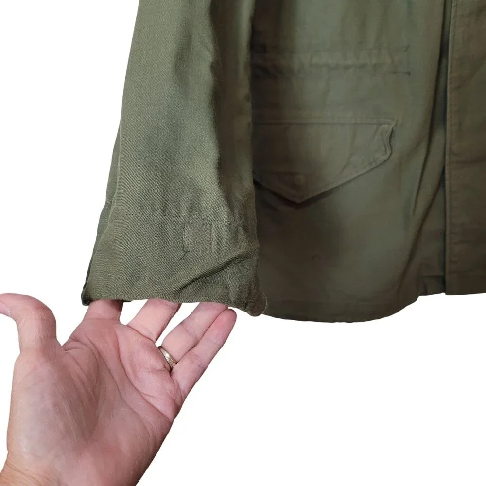 Vintage Alpha Industries M65 Mens Field Jacket Olive Green Cold Weather Coat - Picture 5 of 14